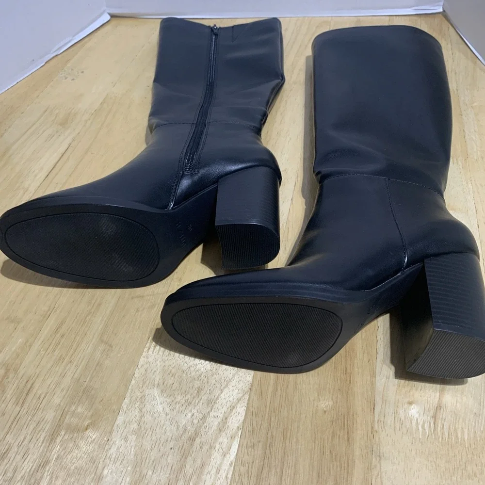 Unisa Lanna-J Black Knee High Women's Boots Sz 6M New Block Heel Retail $115
